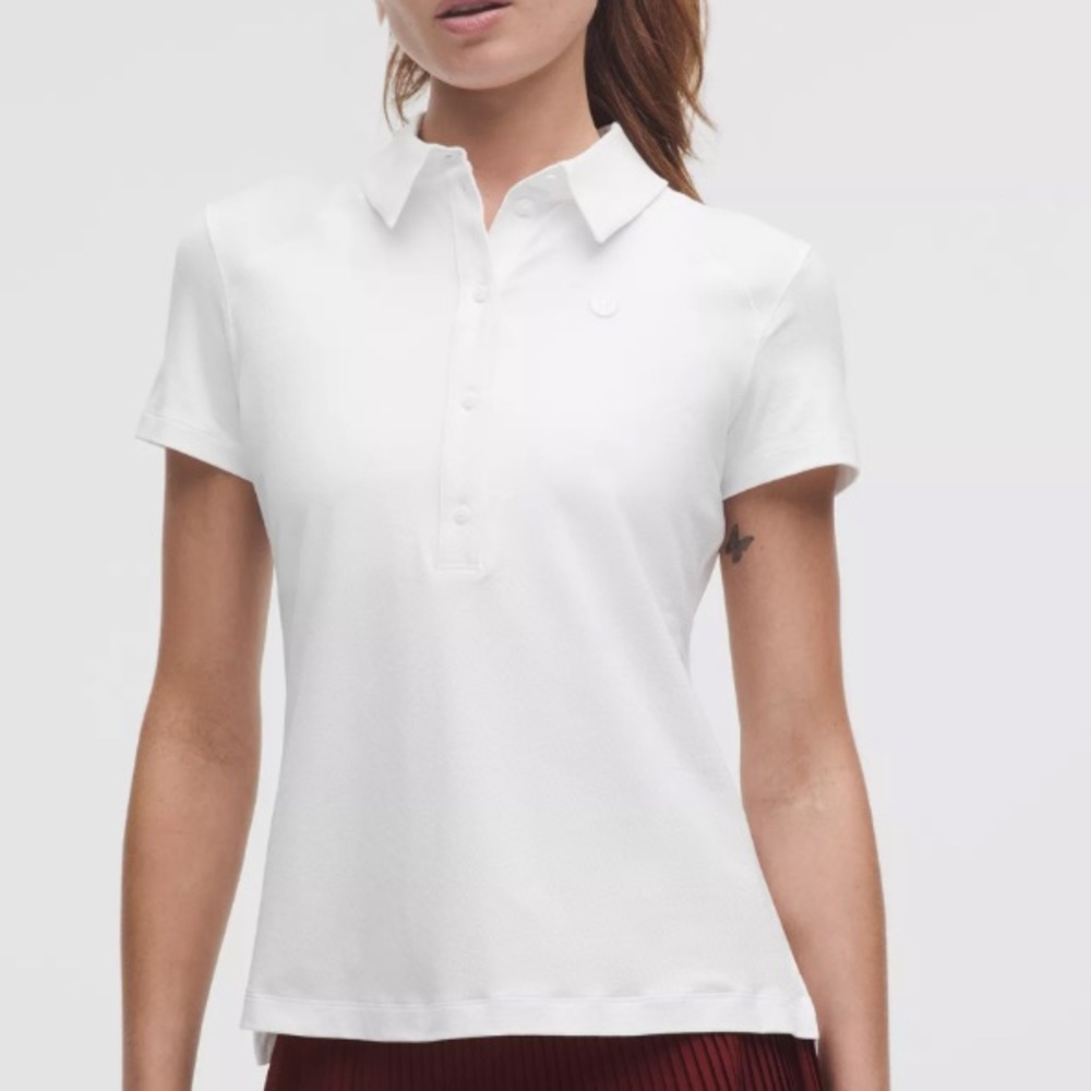 Lululemon Quick Dry Short Sleeve Straight Hem Polo Shirt Size Medium